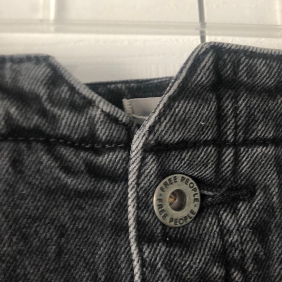 Free People Black Mini Denim Skirt - Picture 3 of 7